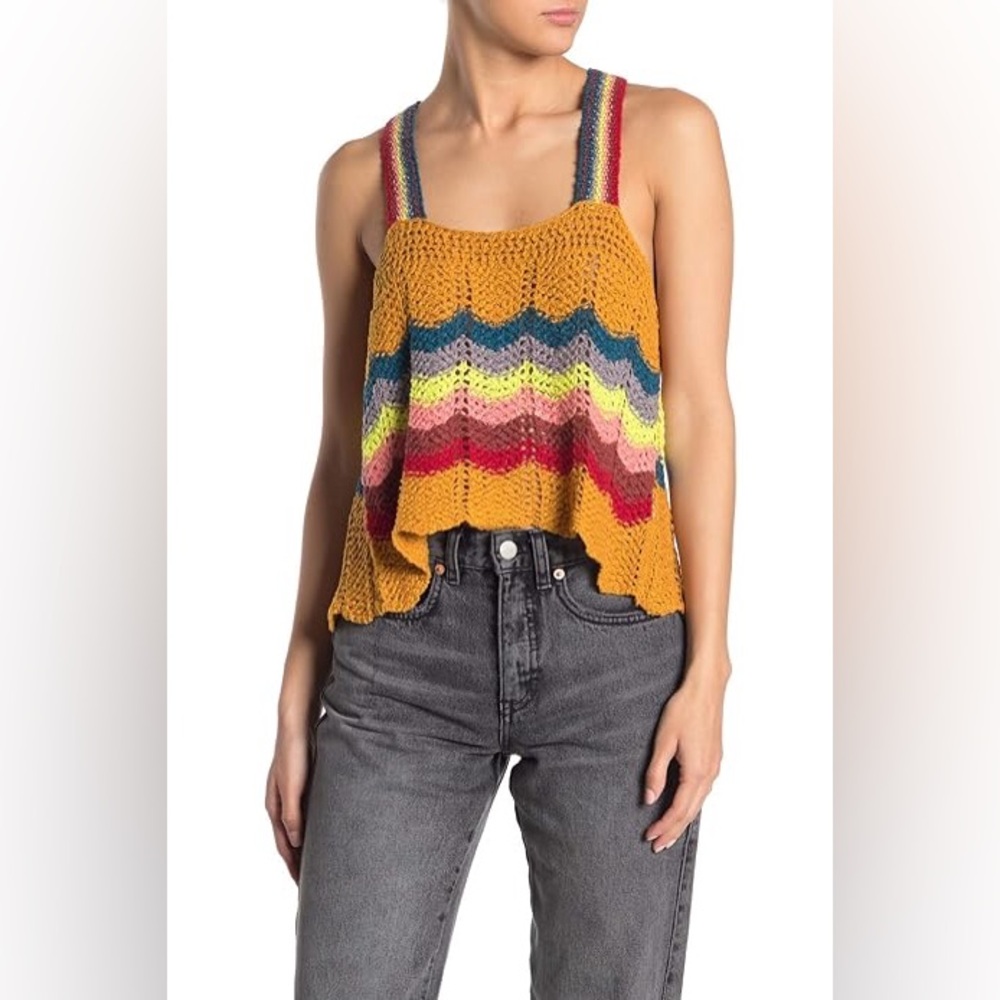 Free People Winding Road Crochet Tank